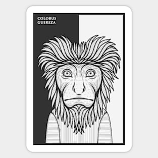 Black and White Colobus Guereza Monkey Sticker